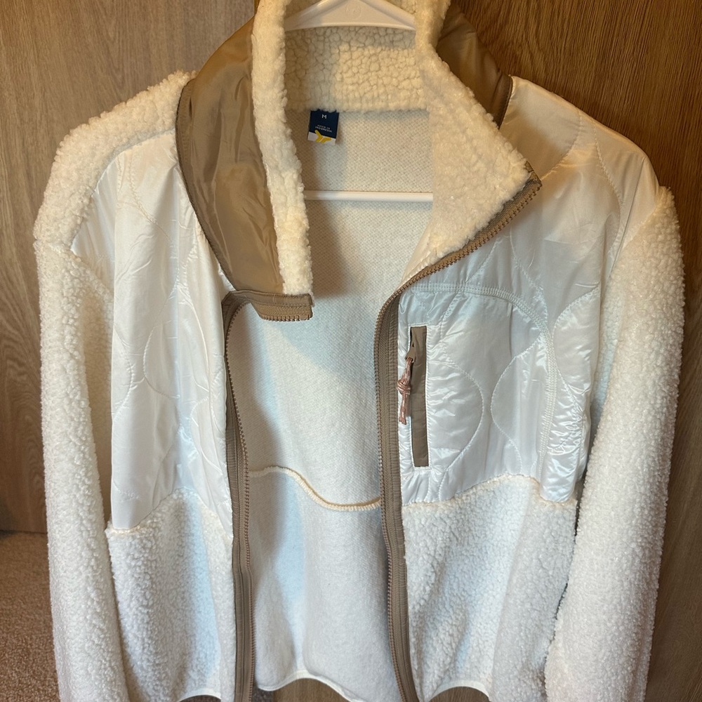 Old Navy Cream and Tan Teddy Jacket